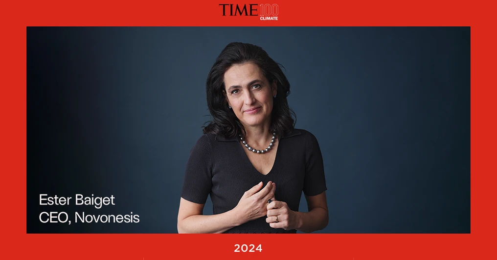 Time Magazine recognizes Novonesis CEO Ester Baiget among TIME100 Climate Leaders 