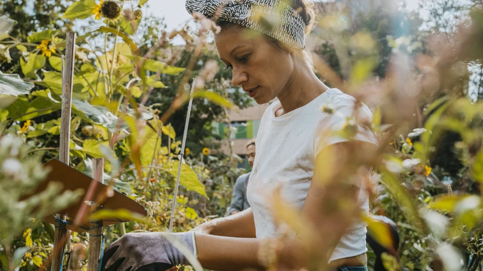 Woman in garden