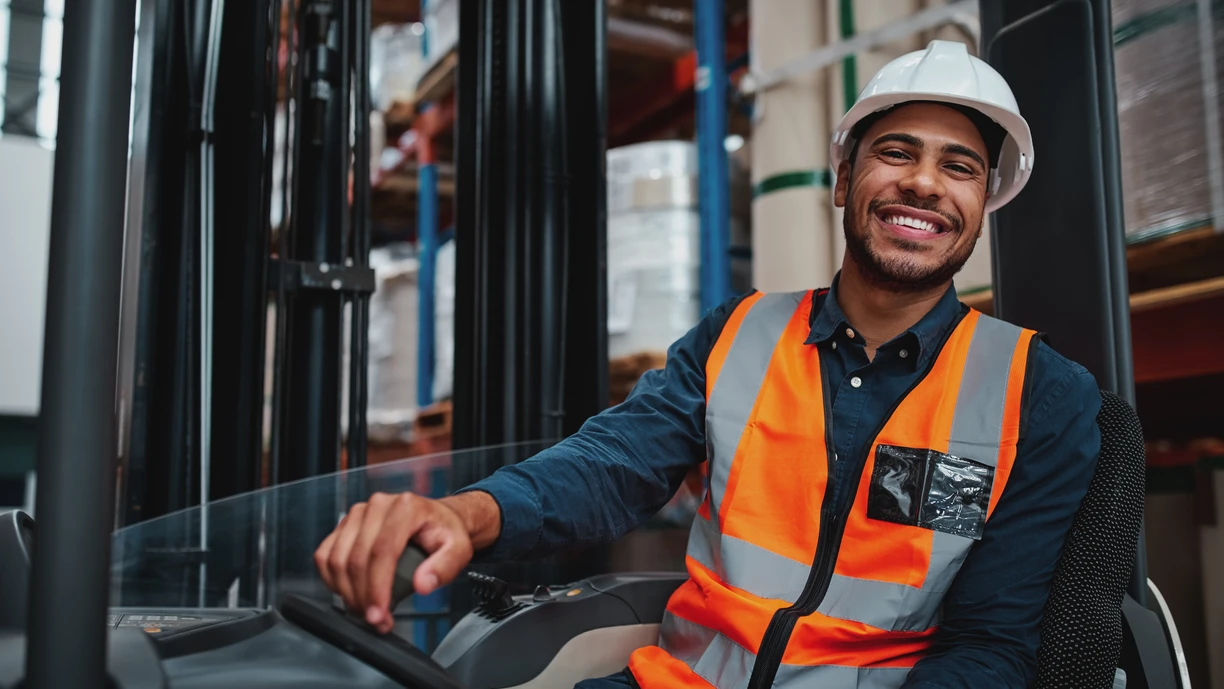 man in warehouse