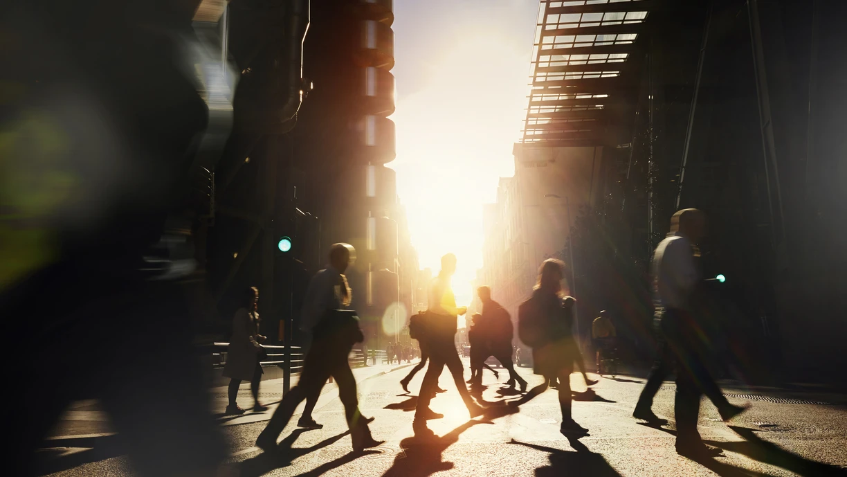 people in city