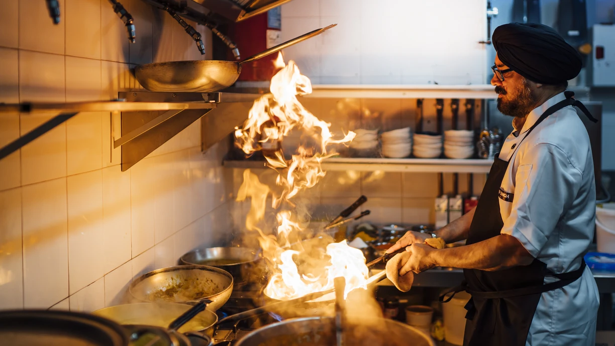Indian cooking using gas