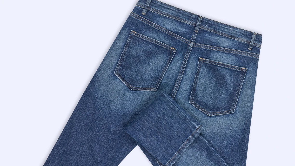 jeans with one leg folded up