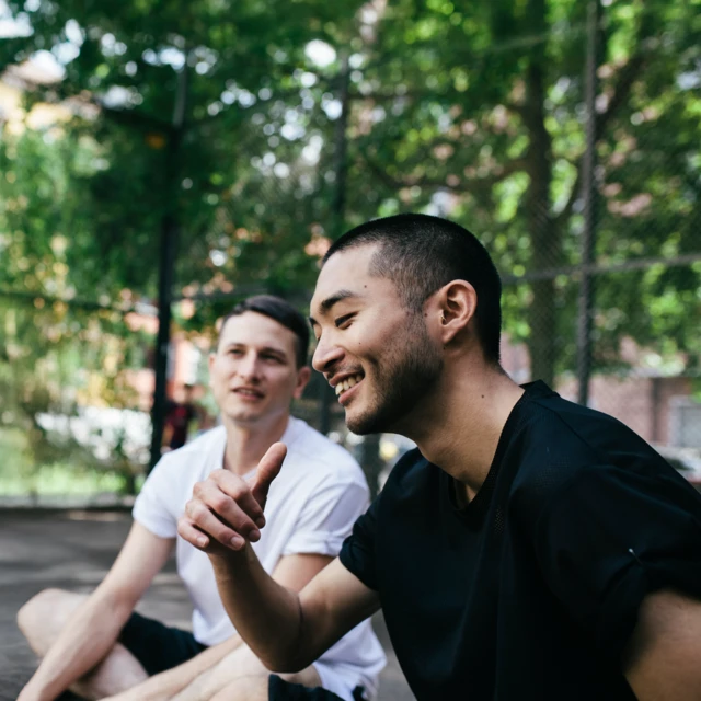 two people hanging out