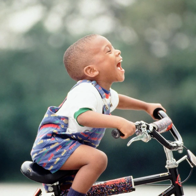 Boy on bicycle