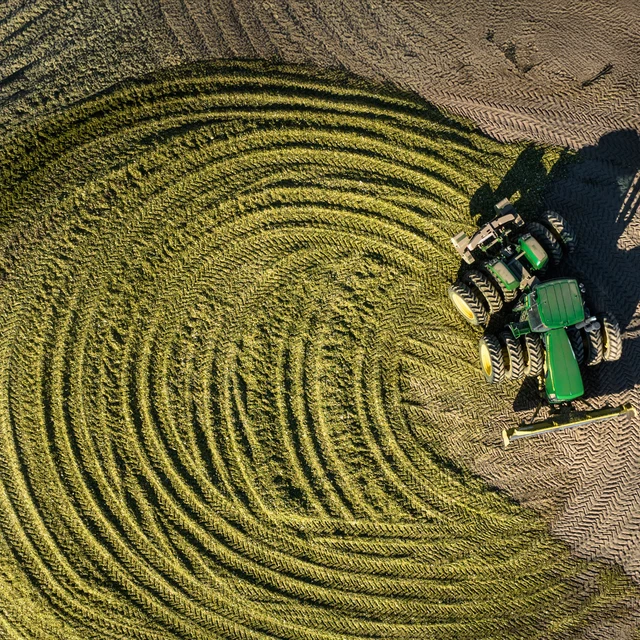 tractor going in circles