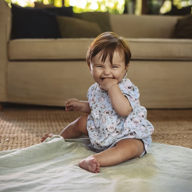 baby girl laughing