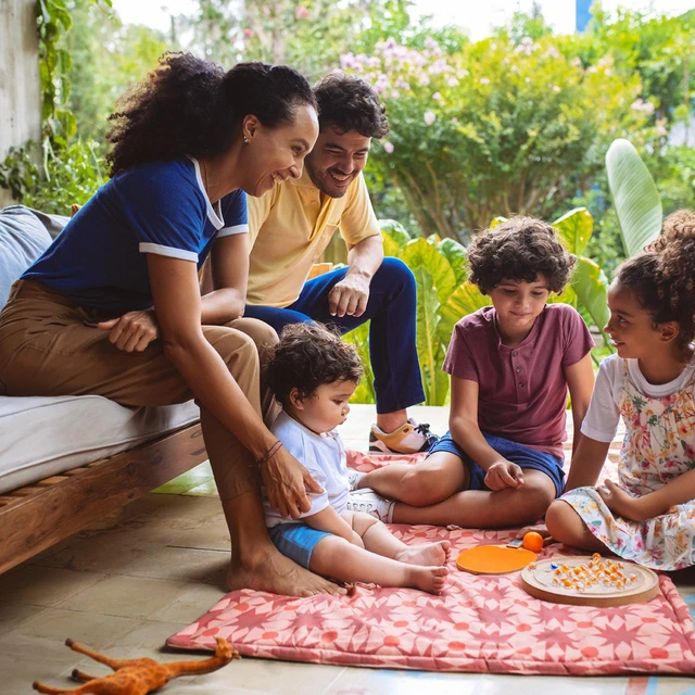 family playing