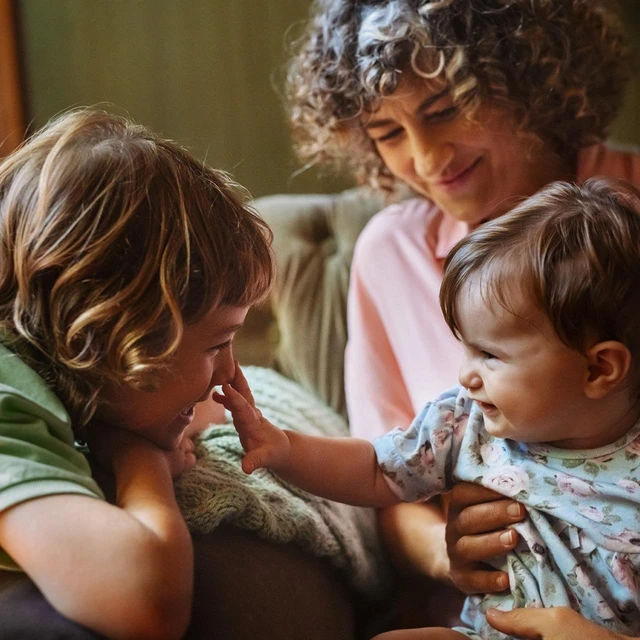 family sofa playing