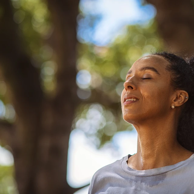 Woman exercising in park
