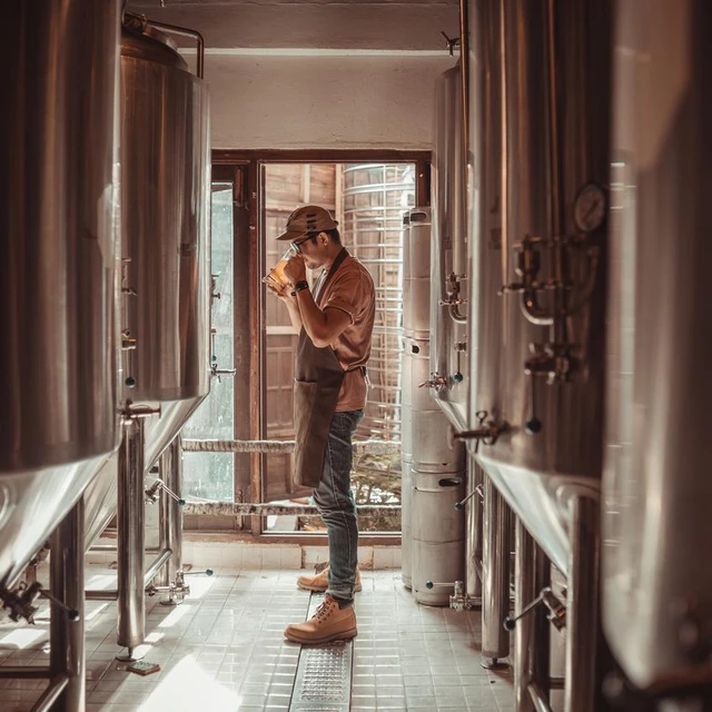 Brewing and fermentation, person testing