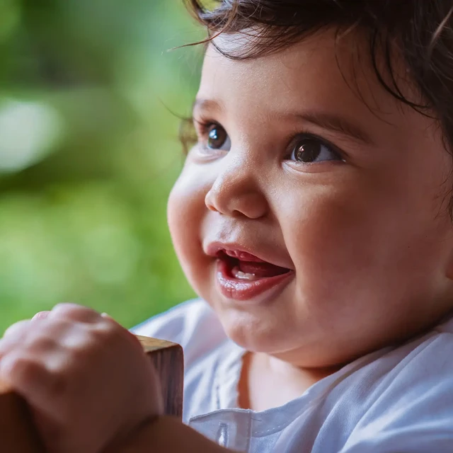 babyboy smilling with teeth