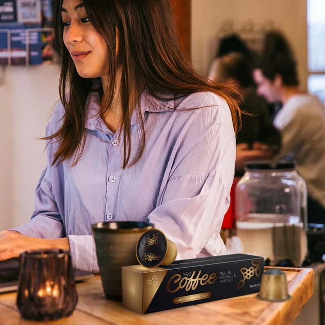Functional coffee concept with added gut health benefits for busy millennial consumers. 