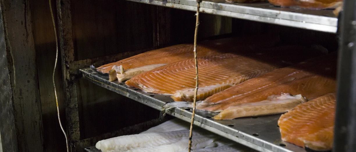 A lot of salmon smoked