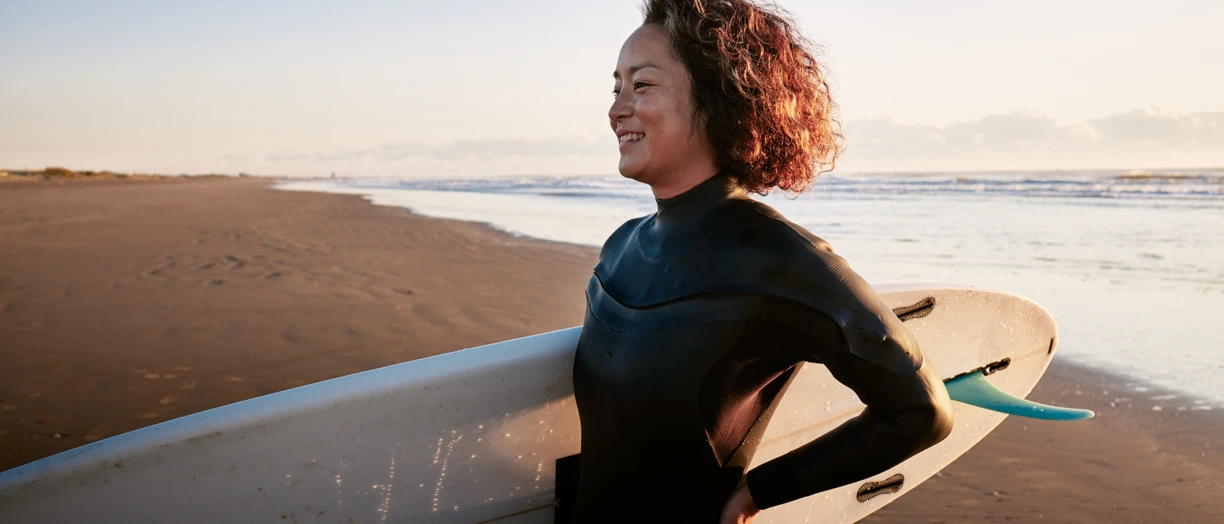 woman surfing