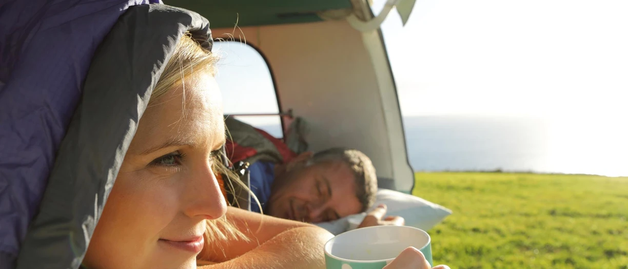 woman in campervan