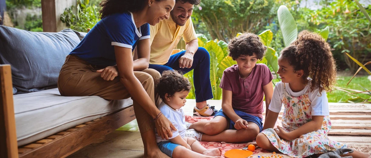 family playing