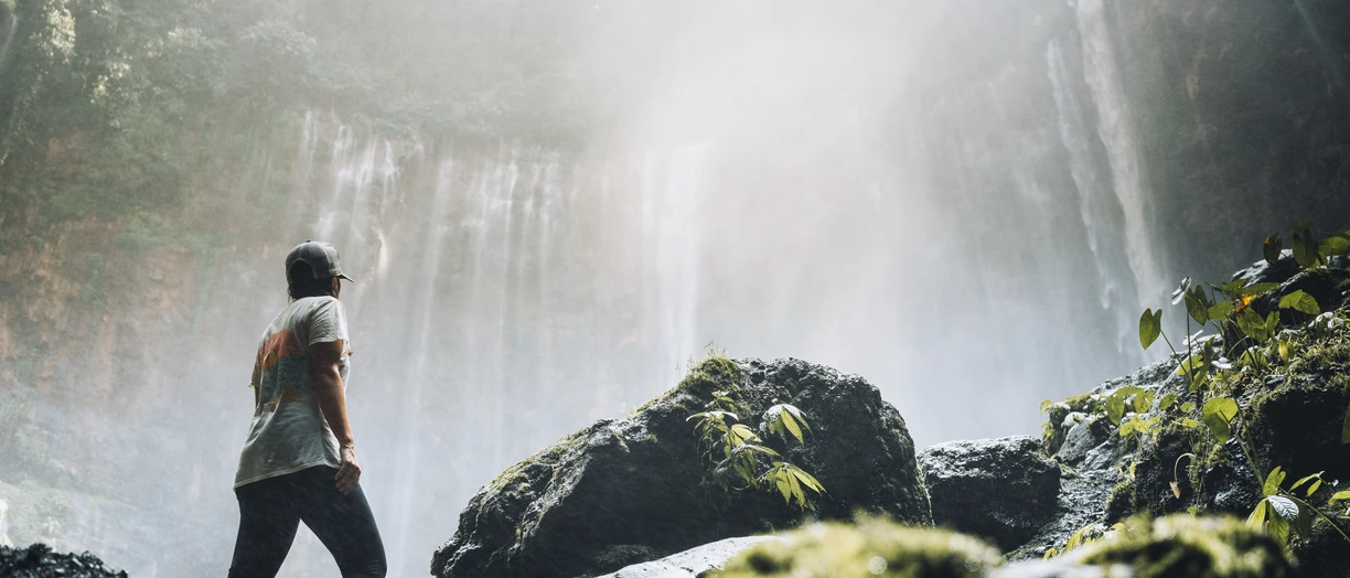man hiking