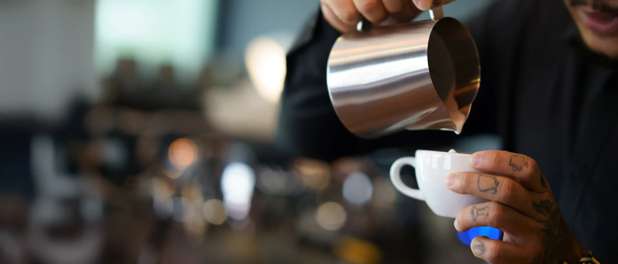 pouring coffee