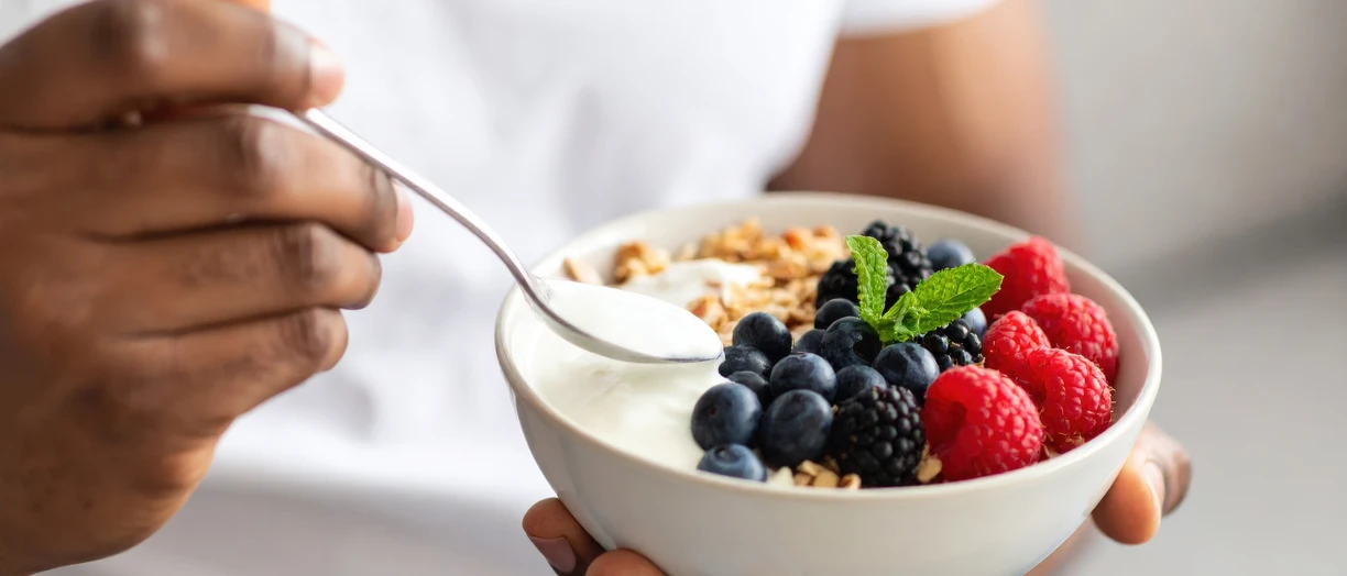Bowl of yogurt with fruit