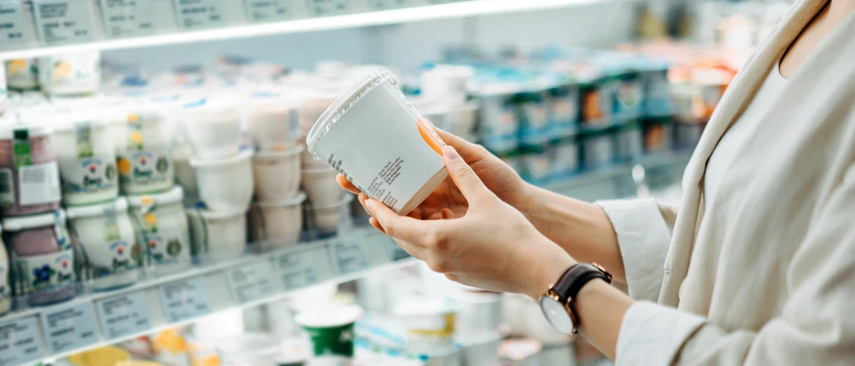 shopping in the dairy section