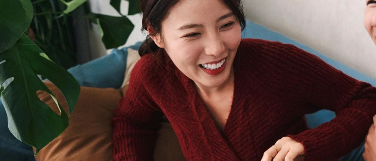 woman laughing