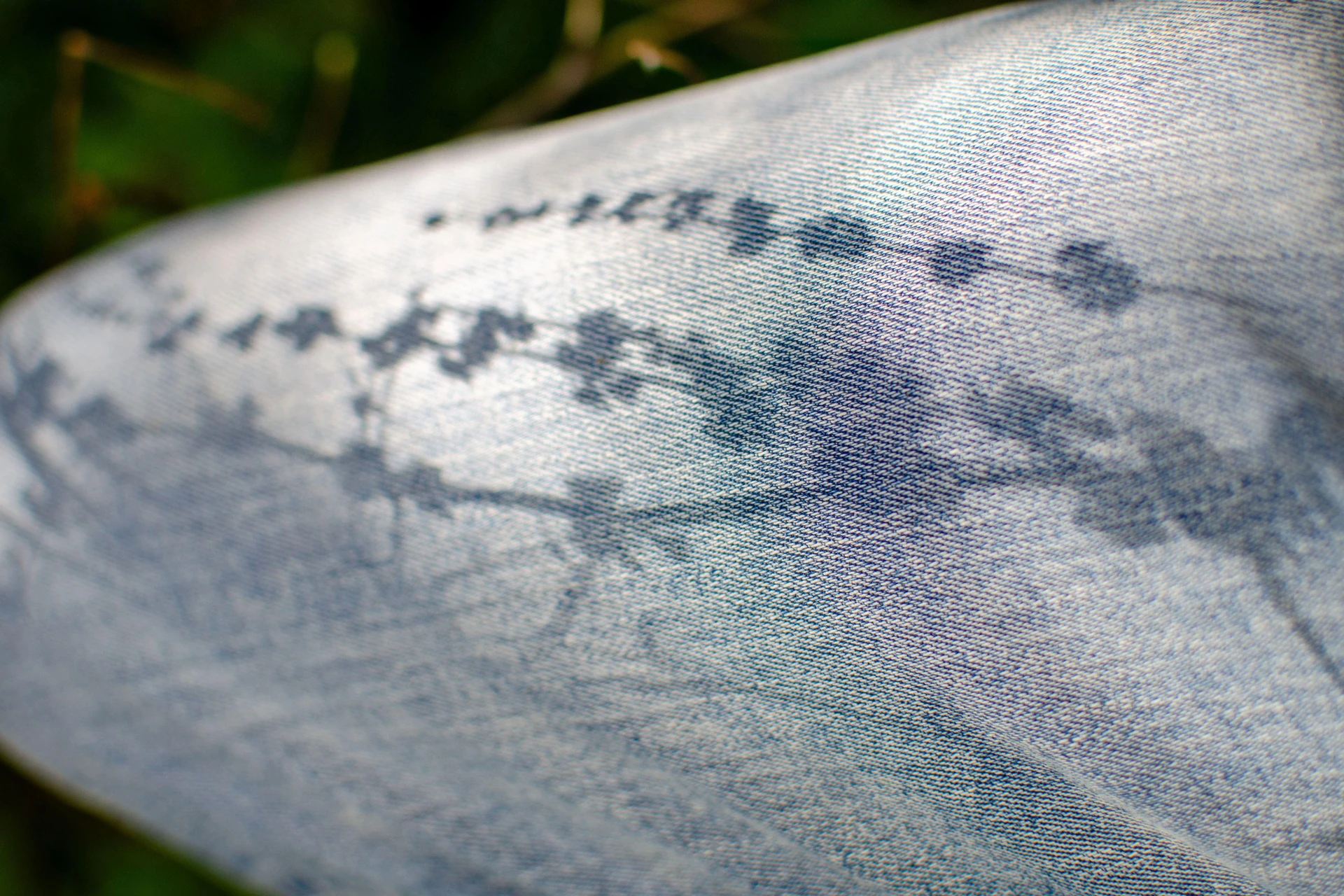 denim textile with shadow on top
