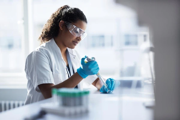 Girl in laboratory