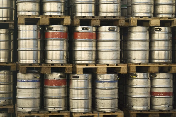 Large barrel with beer