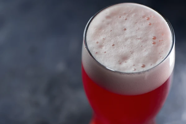 Red sour beer closeup
