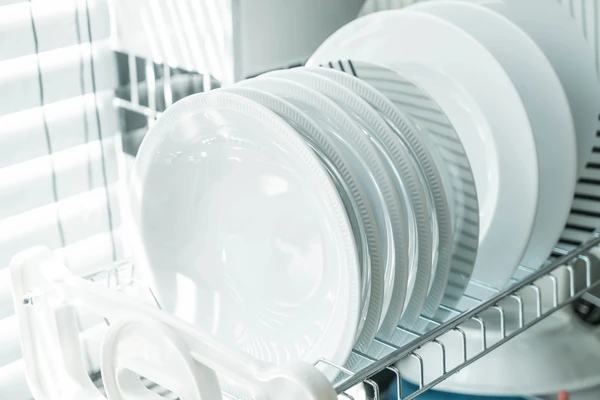 Clean dish on a dish rack
