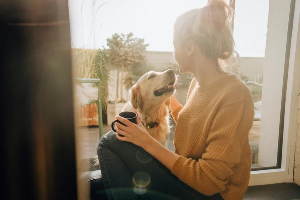 pet owner with her dog