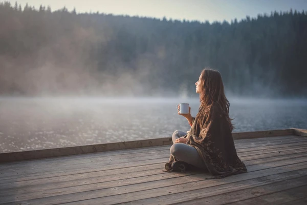 woman near lake