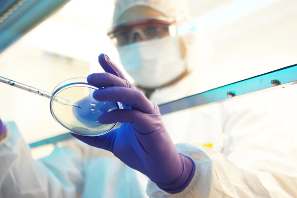 scientist with mask
