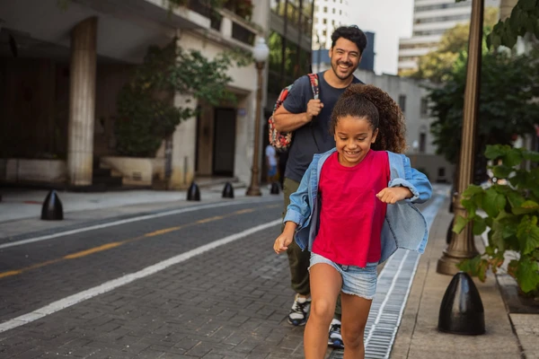 father daughter running
