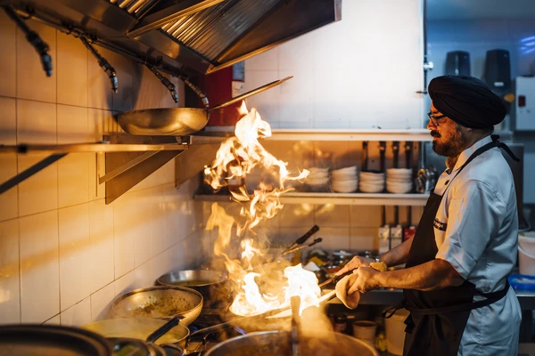 Indian cooking using gas