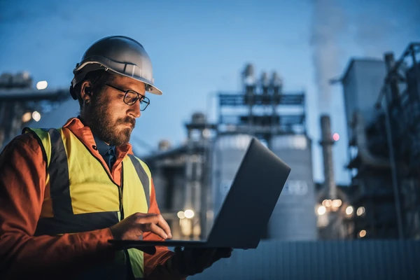 Oil plant worker
