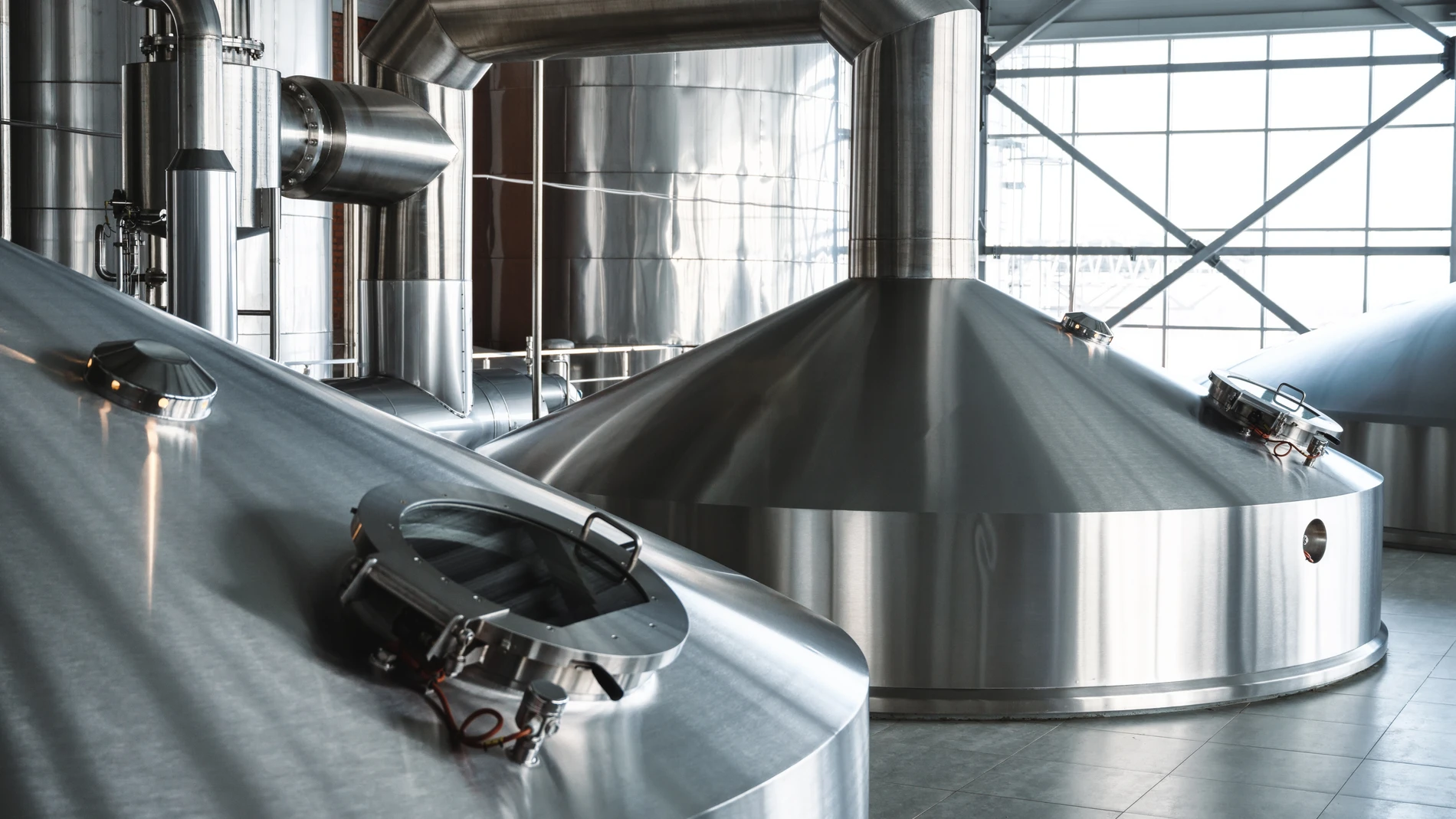 Closeup fermentation tanks