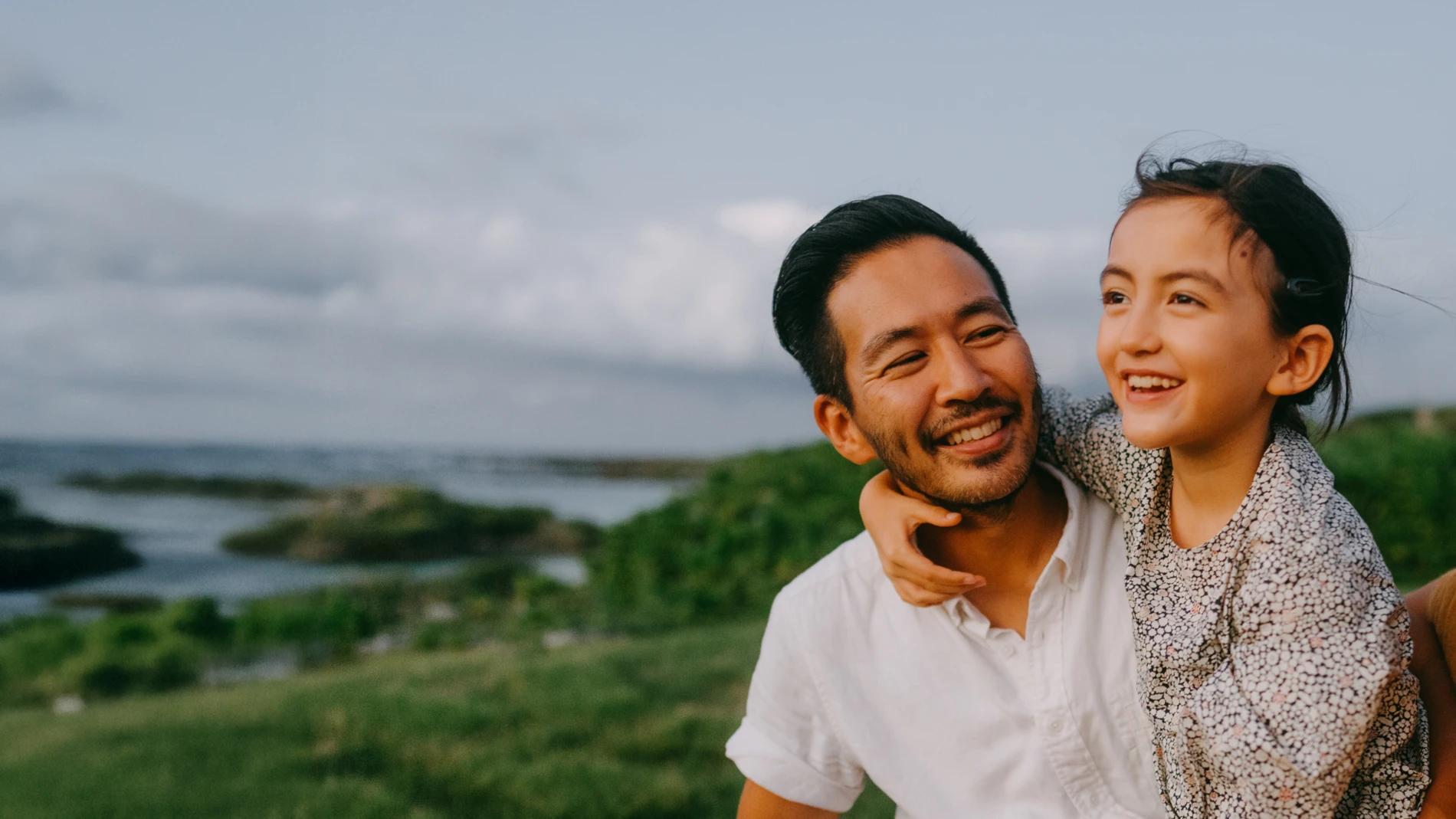 Two people smiling