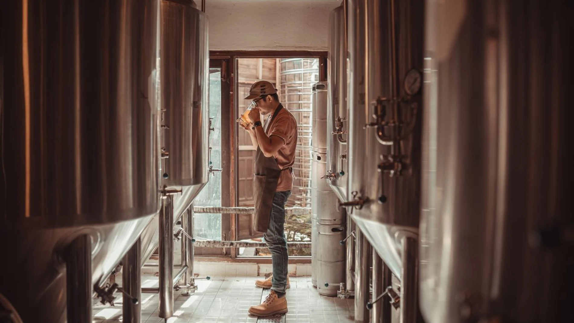 Brewing and fermentation, person testing