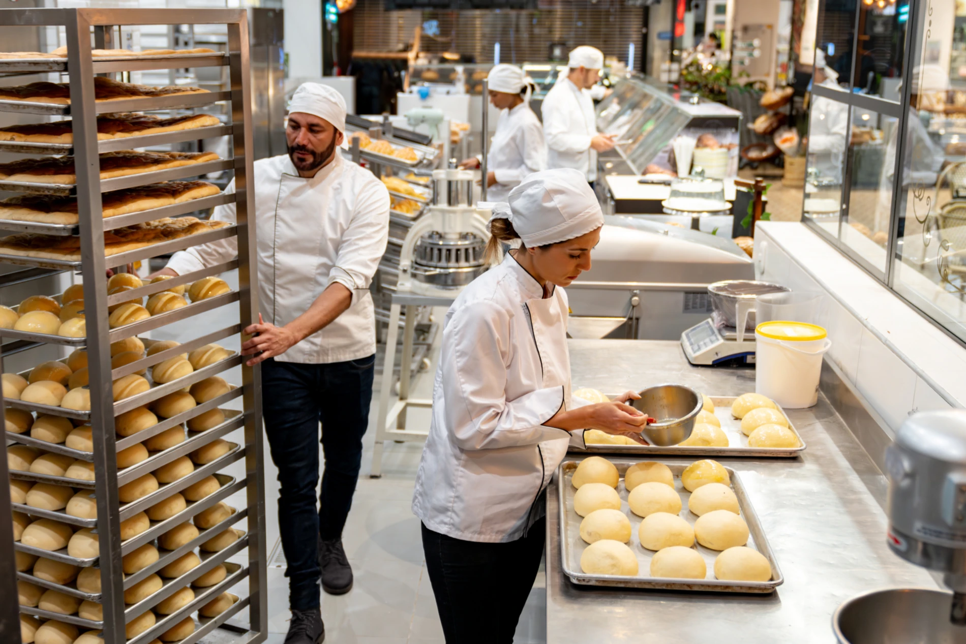People in bake factory/bakery 