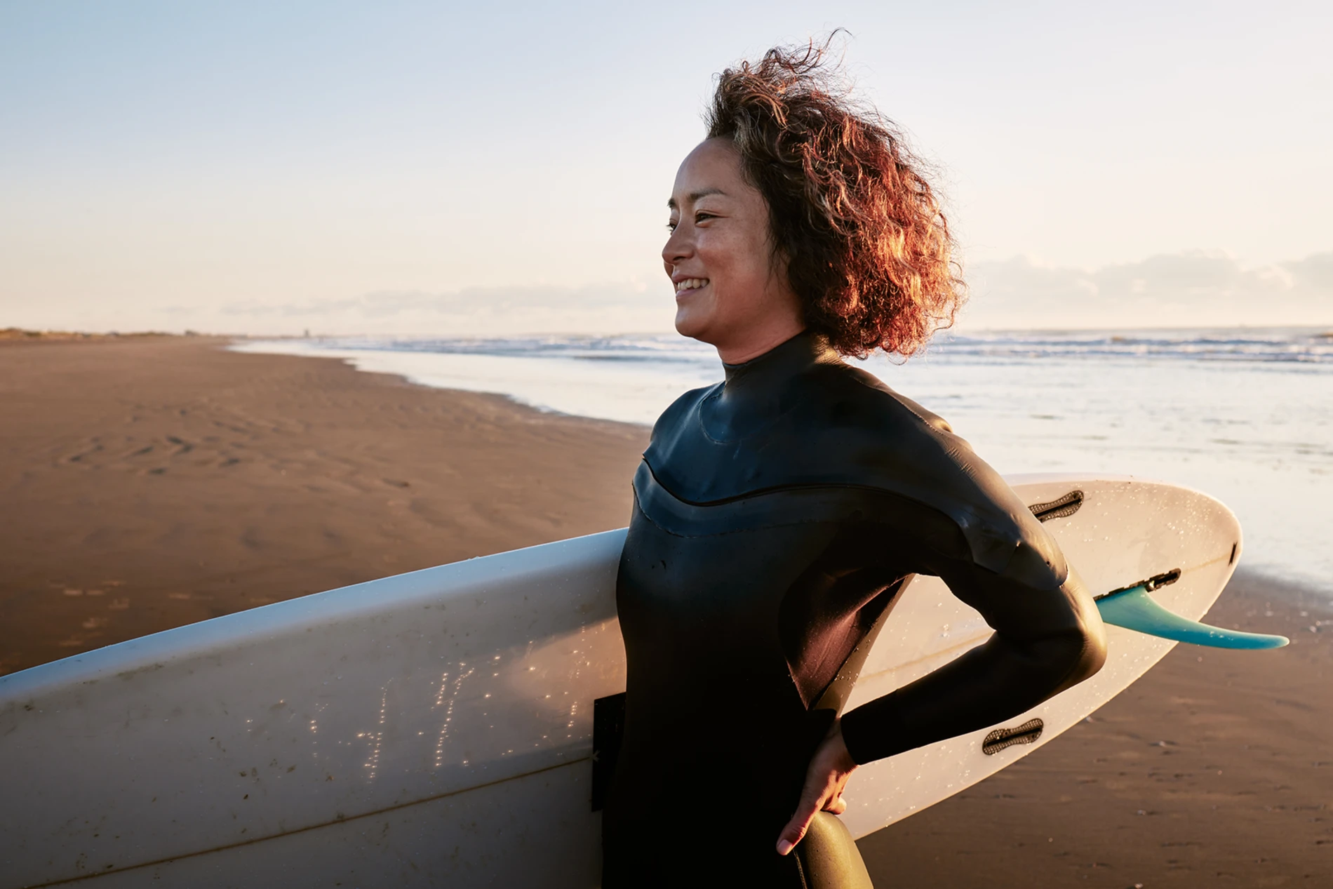 woman surfing