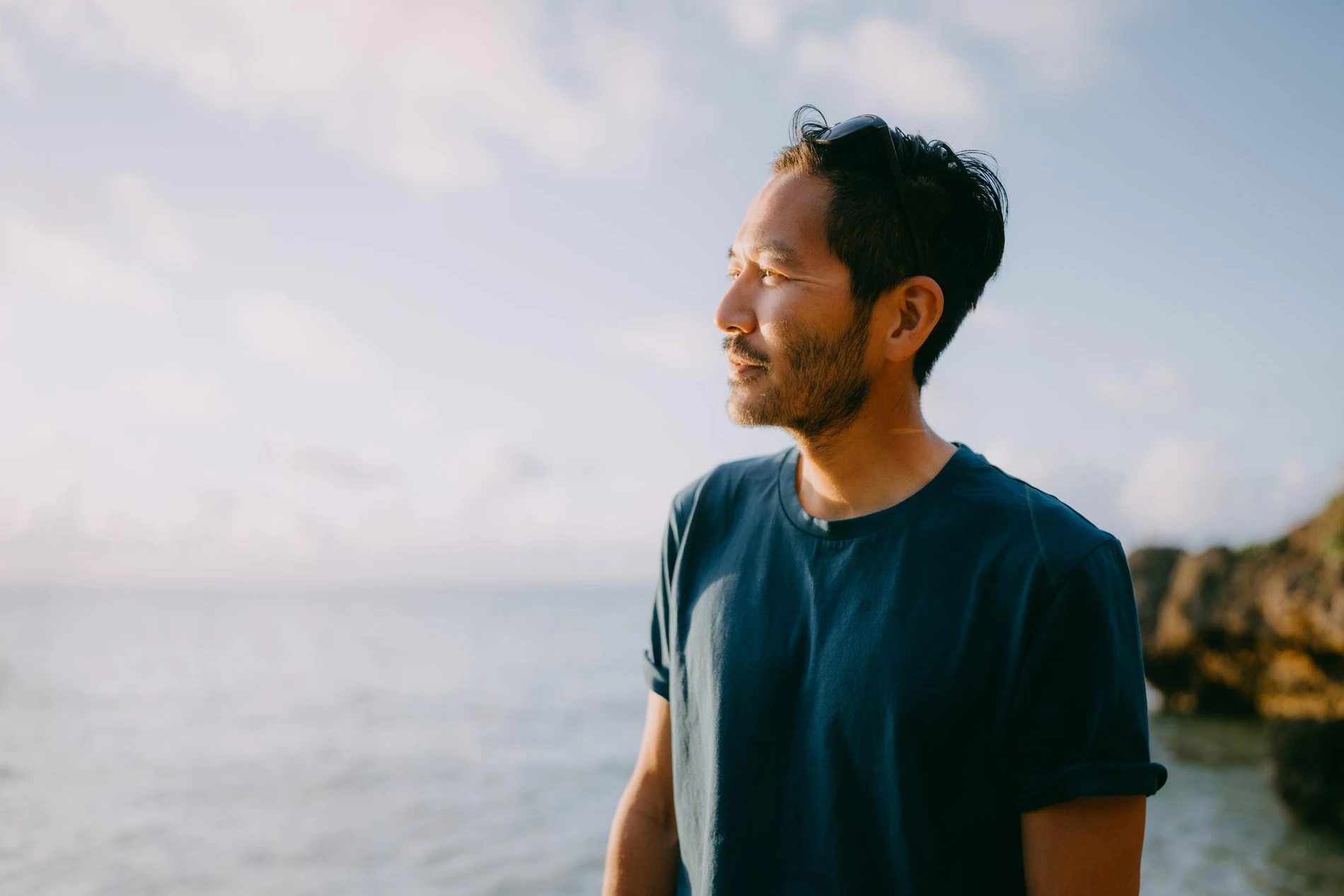 man at beach