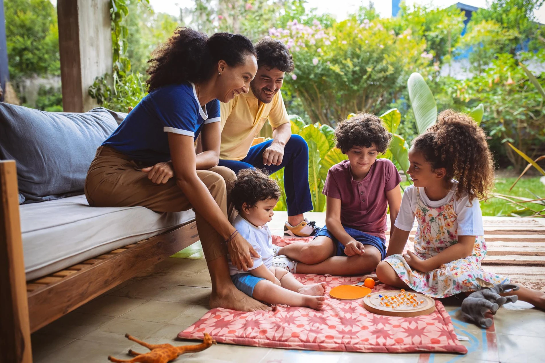 family playing