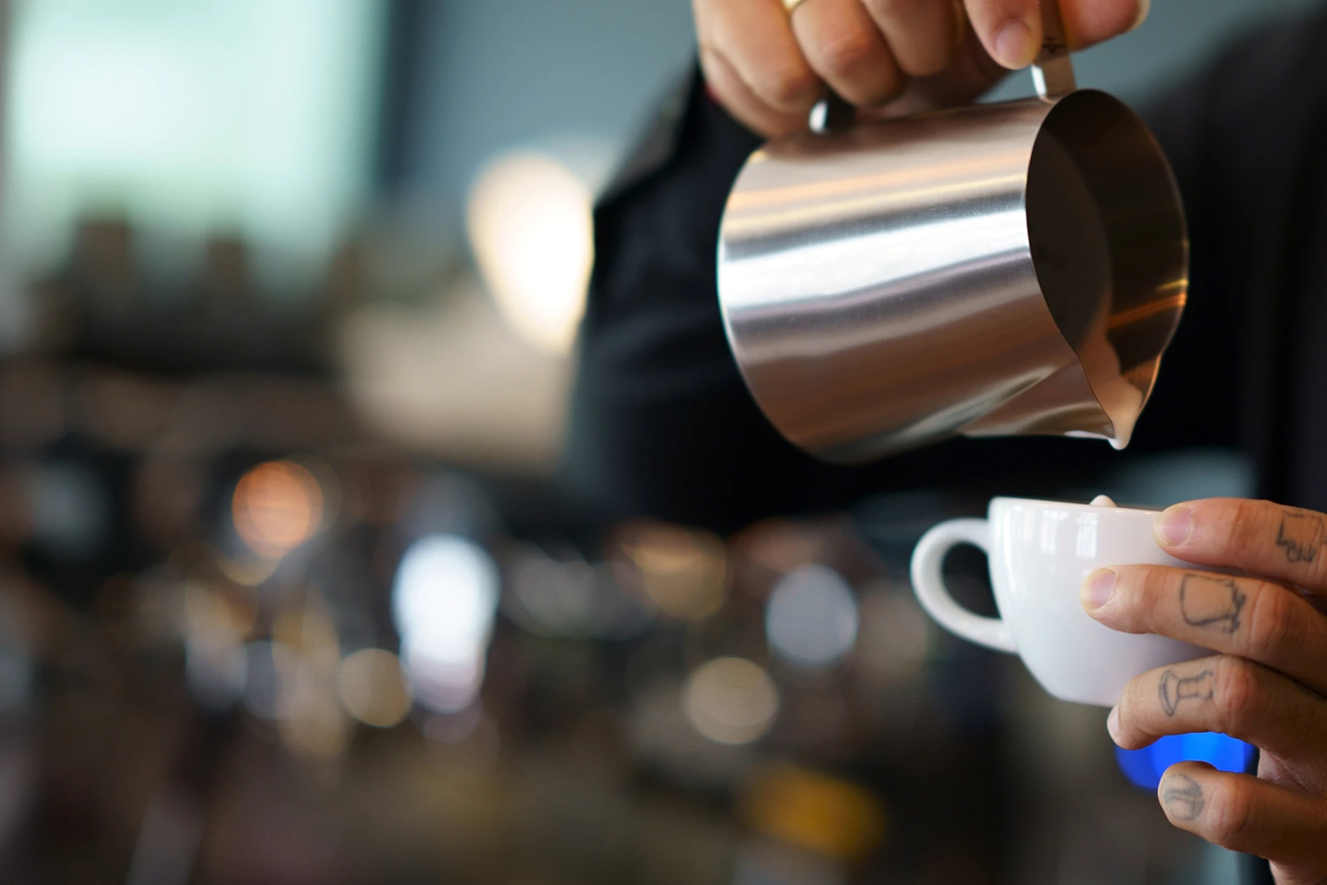pouring coffee