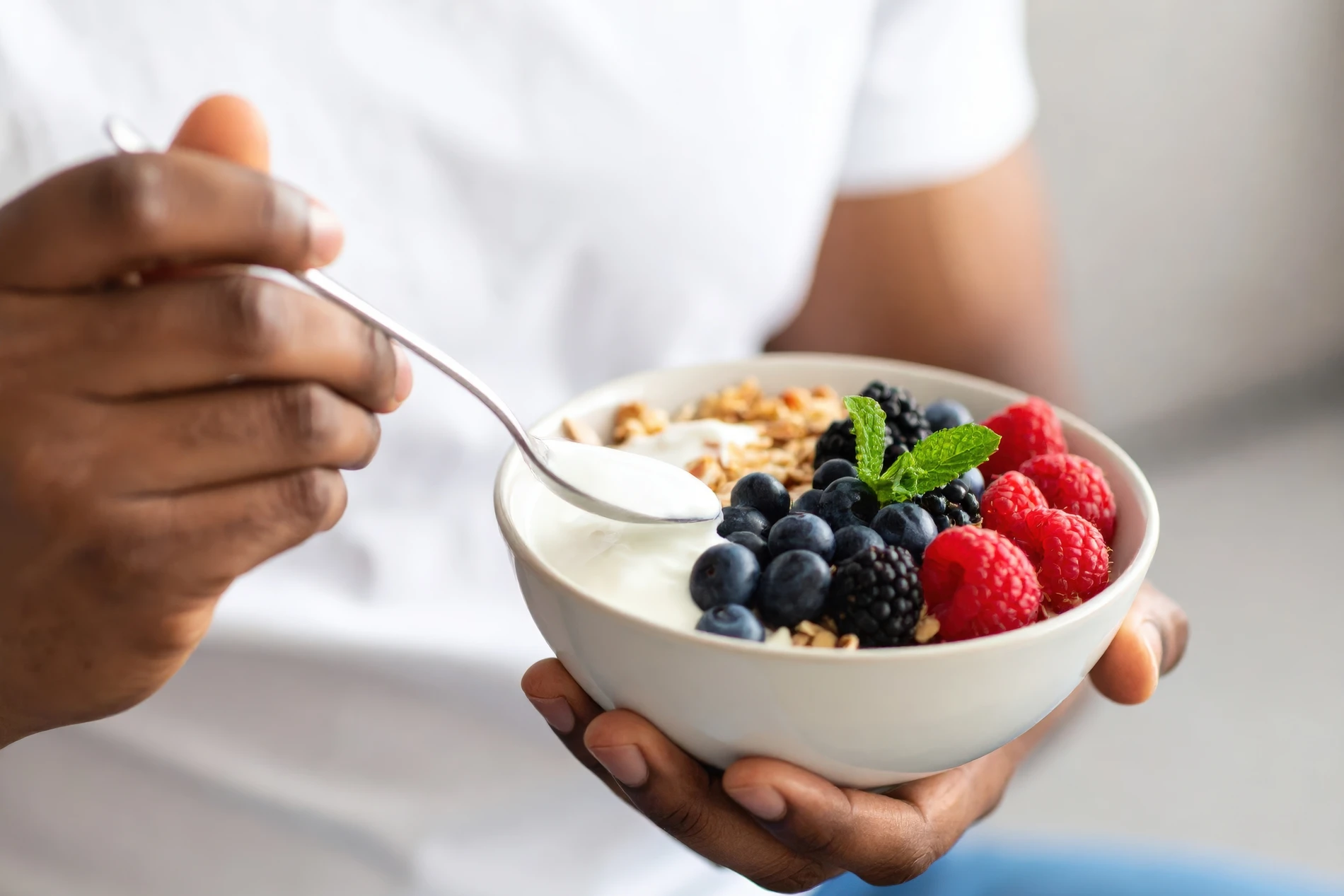 Bowl of yogurt with fruit