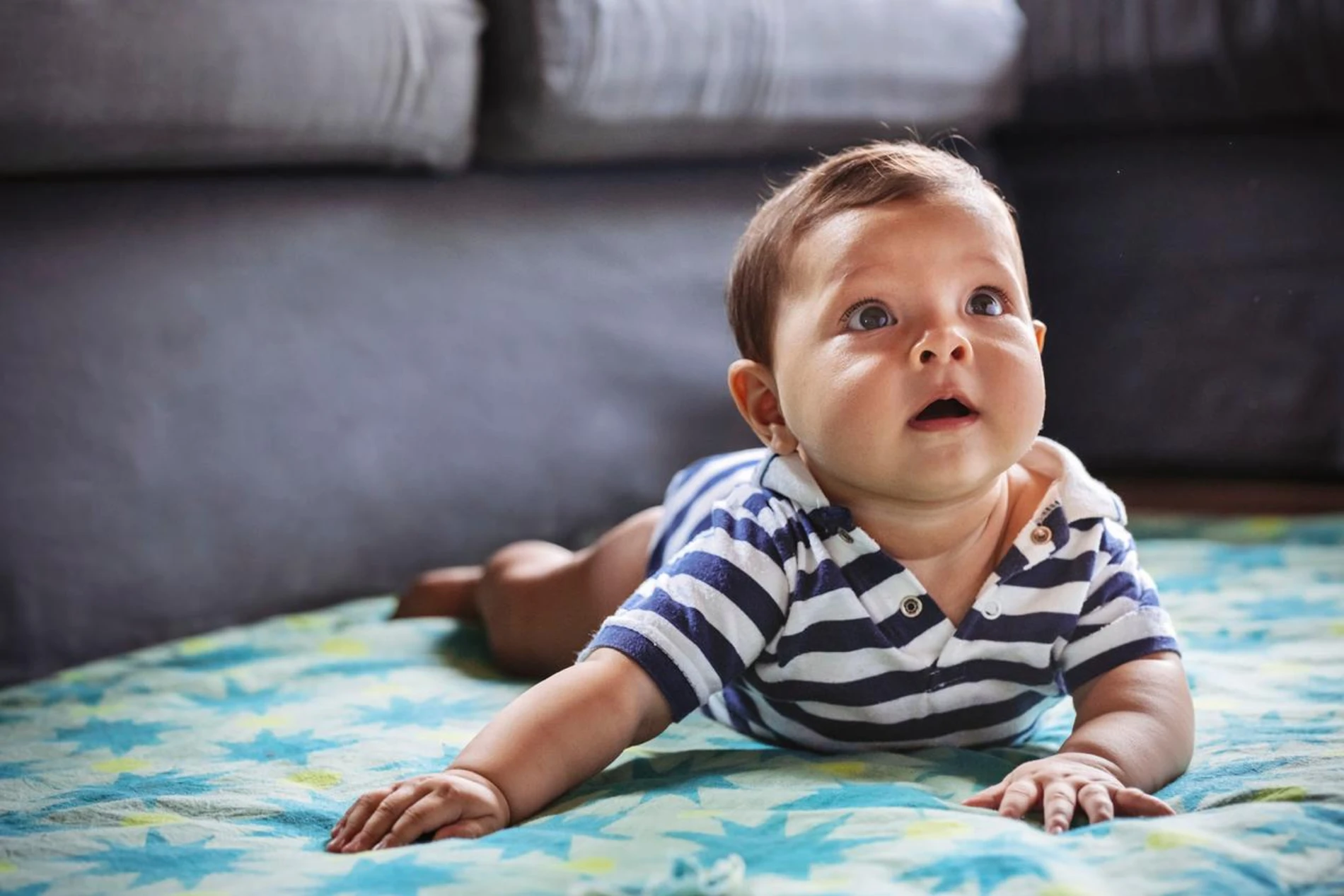 baby on blanket